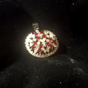 Ruby and sterling silver pendant